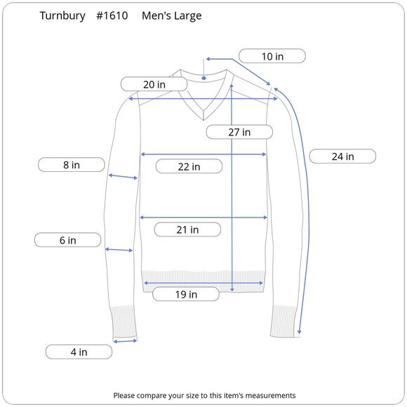 Turnbury Extra Fine Merino Wool V-Neck Sweater Men's Large Long Sleeve Orange - Picture 9 of 9